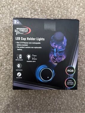 LED Cup Holder Lights - Black (RGB)